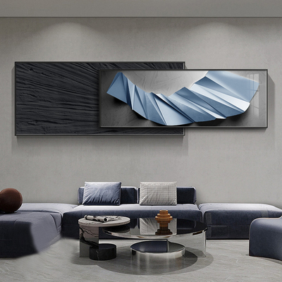 网红款轻奢客厅装饰画画黑白灰极画简沙发背墙挂景新画抽象高级感
