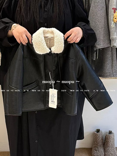 女童加绒皮衣外套秋冬装2025女宝宝立领皮夹克衫上衣帅气机车棉服