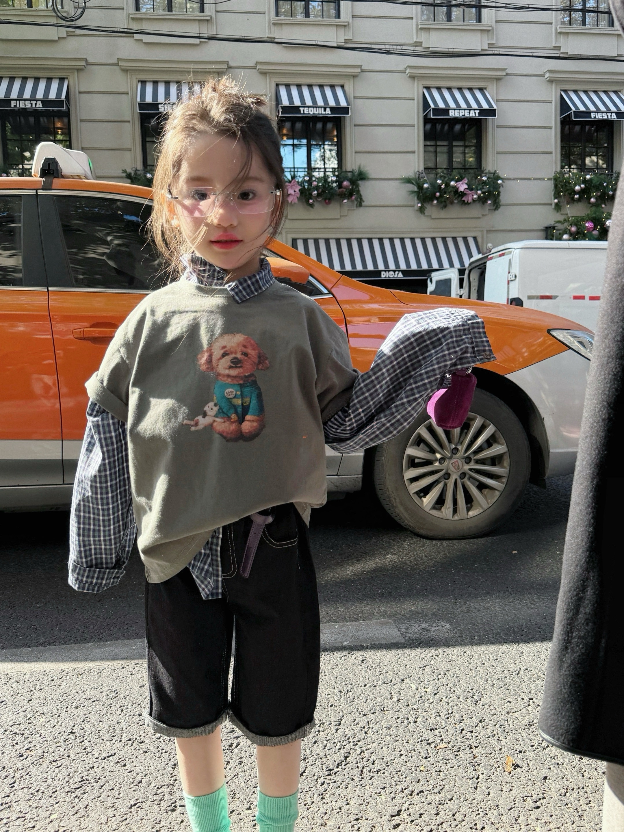 儿童polo领t恤春夏2026新男女童潦草小狗背心格子衬衫长袖T恤上衣,童装/婴儿装/亲子装,T恤,淘宝优惠券,粉丝福利购,淘宝优惠卷