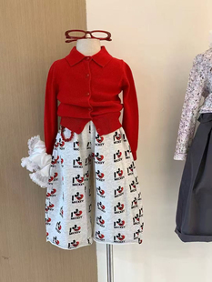 儿童米奇裤 2026新女童复古可爱卡通米老鼠卫裤 米妮休闲裤 子春秋装