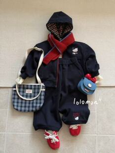 女童kt猫加绒外套套装冬2025女宝上衣加厚连帽开衫卫衣卫裤两件套