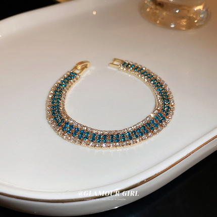 Full Diamond-Studded Bracelet, European and American Fashion, Stylish and Unique Design, Niche Versatile High-End Jewelry