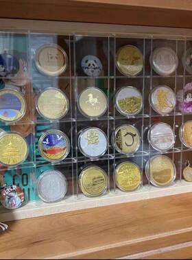 纪念币展示架金牌吧唧防尘收纳架亚克力谷子徽章seria同人挂件框
