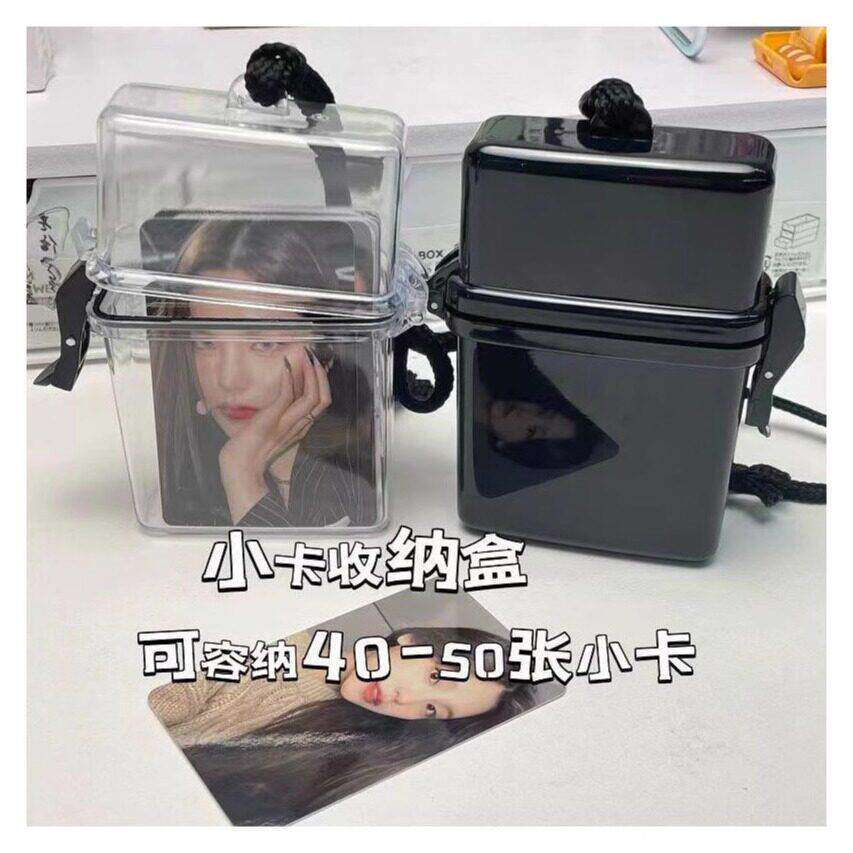 韩版大容量小卡收纳盒卡套收纳防水咕卡挂式手账透明收纳整理盒子