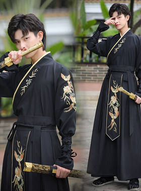尤克达蒂原创汉服男古装大码武侠风披风斗篷公子侠客书生帅气飘逸