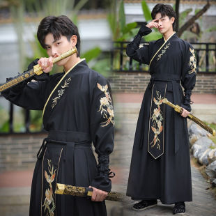 尤克达蒂原创汉服男古装大码武侠风披风斗篷公子侠客书生帅气飘逸