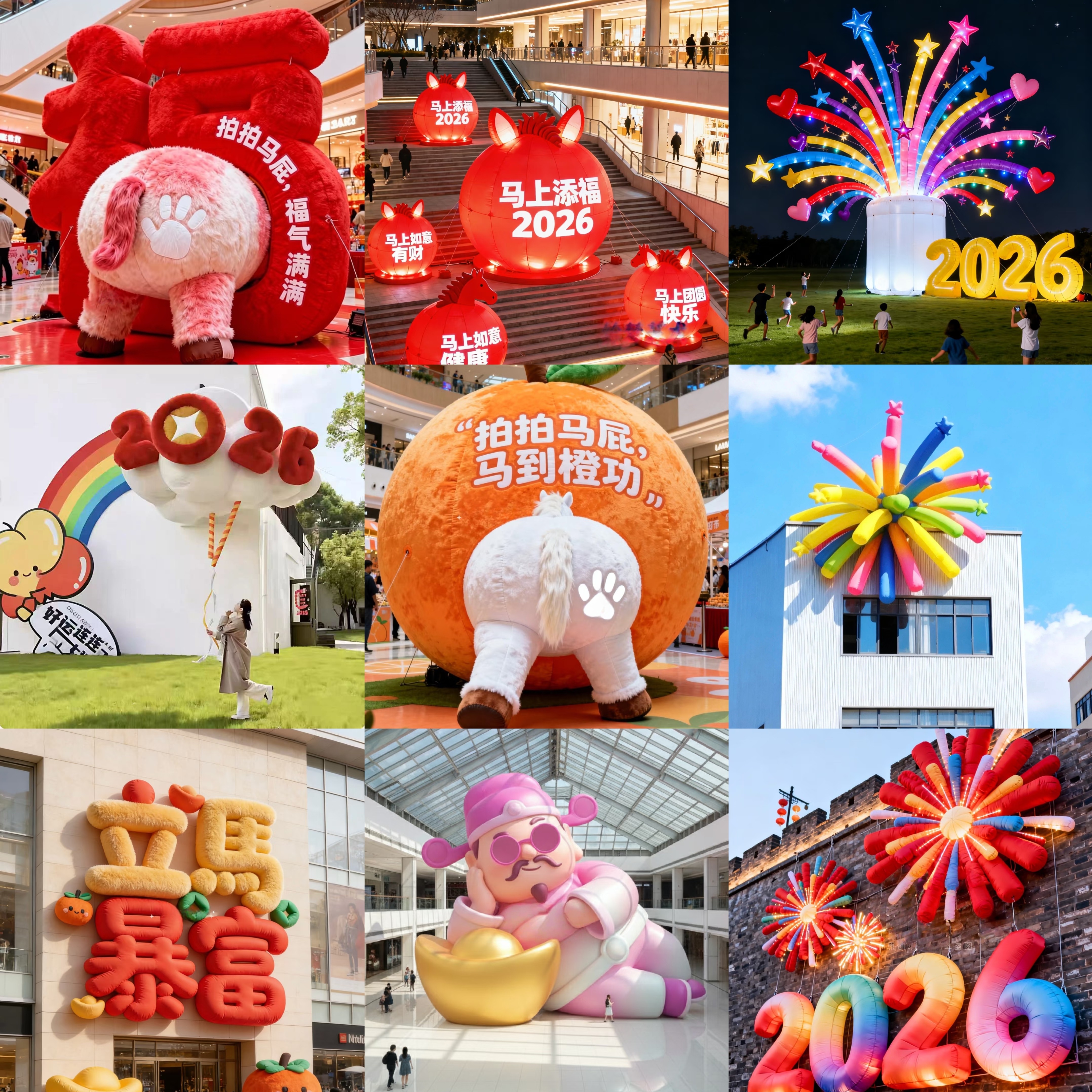 充气马年打卡通毛绒定制爱心樱花朵广告气模大造型网红活动热球,节庆用品/礼品,充气气模,淘宝优惠券,粉丝福利购,淘宝优惠卷
