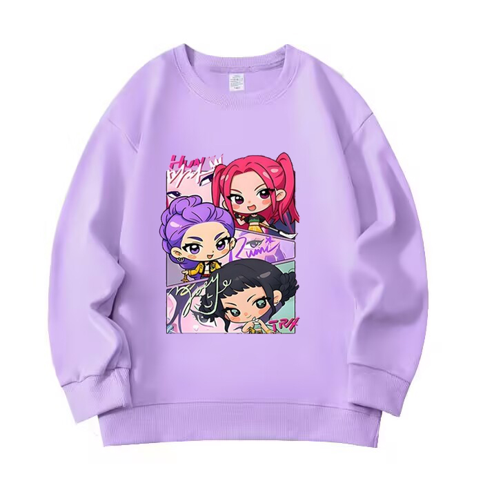 2025新款上衣卡通kpop猎魔女团周边秋装儿童长袖秋冬加绒款卫衣