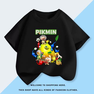 皮克敏pikmin短袖T恤男女童日系纯棉夏季衣服宝宝夏装半袖上衣服