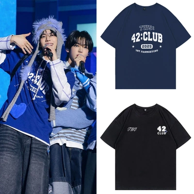 TWS演唱会FM 42CLUB崔英宰韩振同款衣服纯棉宽松圆领短袖T恤
