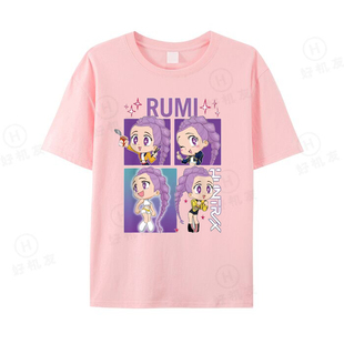 2026新款上衣卡通kpop猎魔女团周边夏季休闲男女童短袖纯棉夏短袖