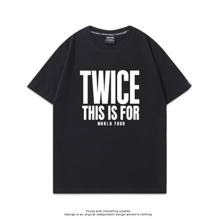 Twice巡回演唱会THIS IS FOR周边短袖T恤宽松纯棉夏粉丝应援衣服