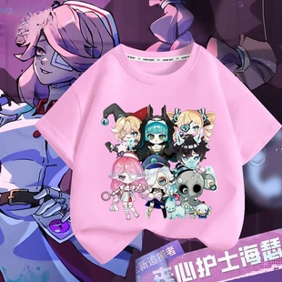 蛋仔派对逃出惊魂夜短袖 丧心护士海瑟女童t恤圆领宽松衣服夏 短裤