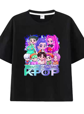 KPopDemonHunters猎魔女团RumiZoeyMira短袖衣服女孩中大童打底衫