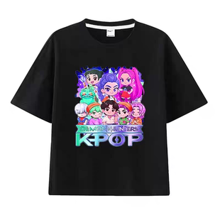 KPopDemonHunters猎魔女团RumiZoeyMira短袖衣服女孩中大童打底衫