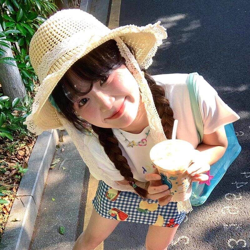 2025新款蕾丝防晒草帽子
