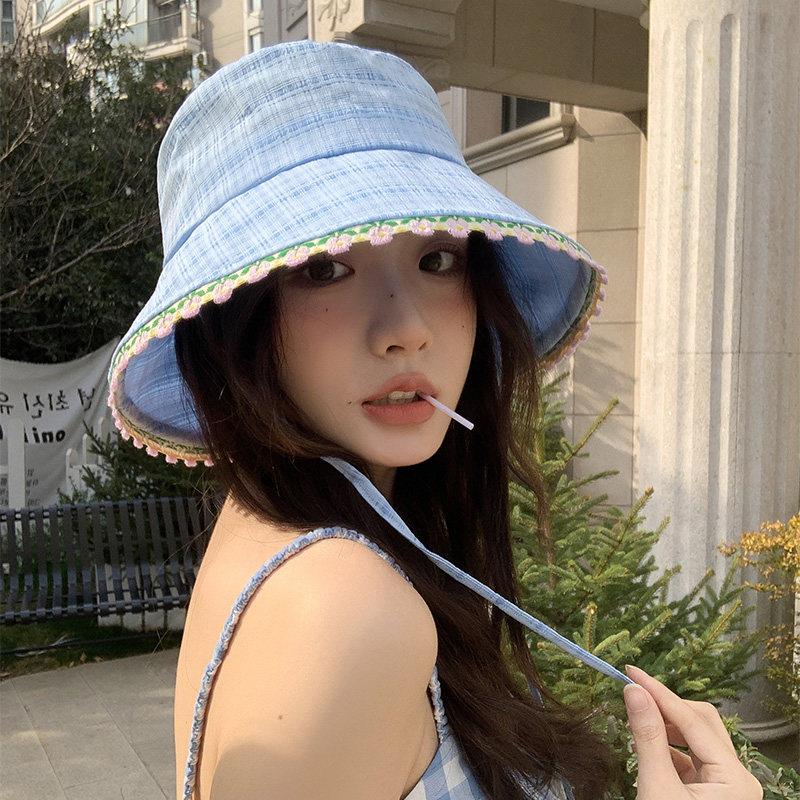 新款花边边甜妹渔夫帽女