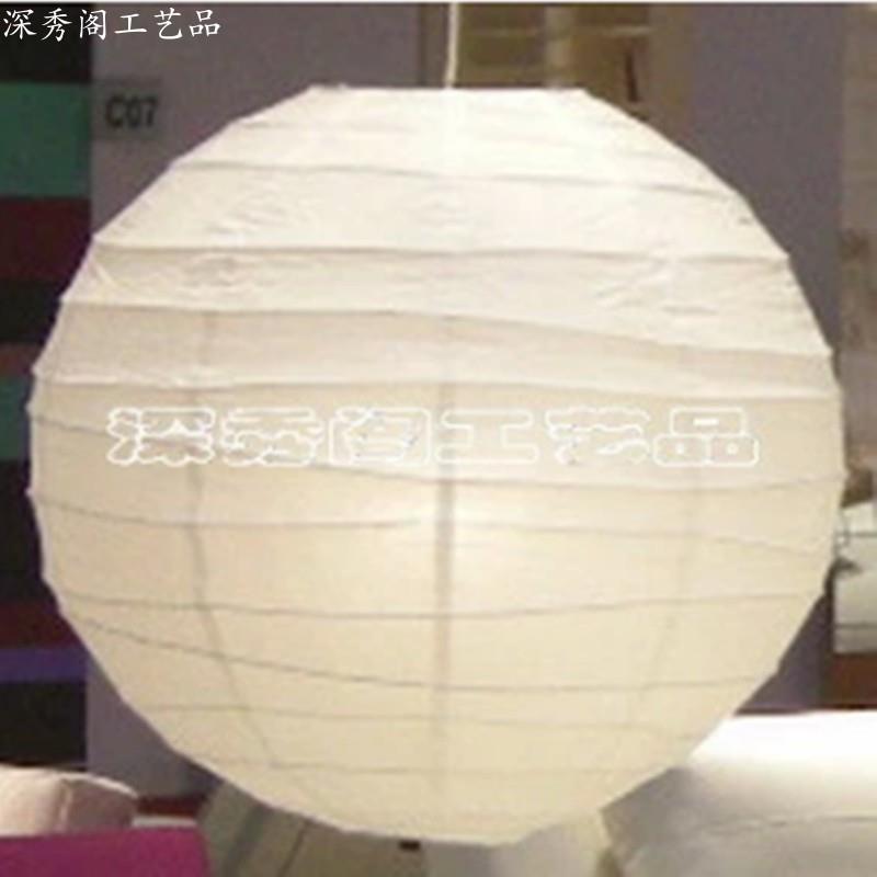 奶白圆形波浪骨架纸艺灯