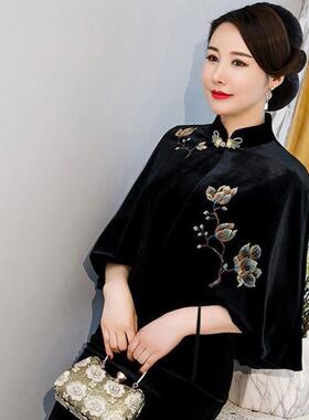 搭配旗袍披肩婚礼妈妈金