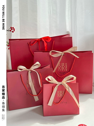 Красная праздничнная льняная сумка, подарок на день рождения, изысканный стиль