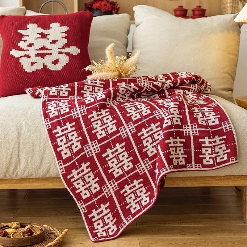 吾家婚品结婚百喜盖毯