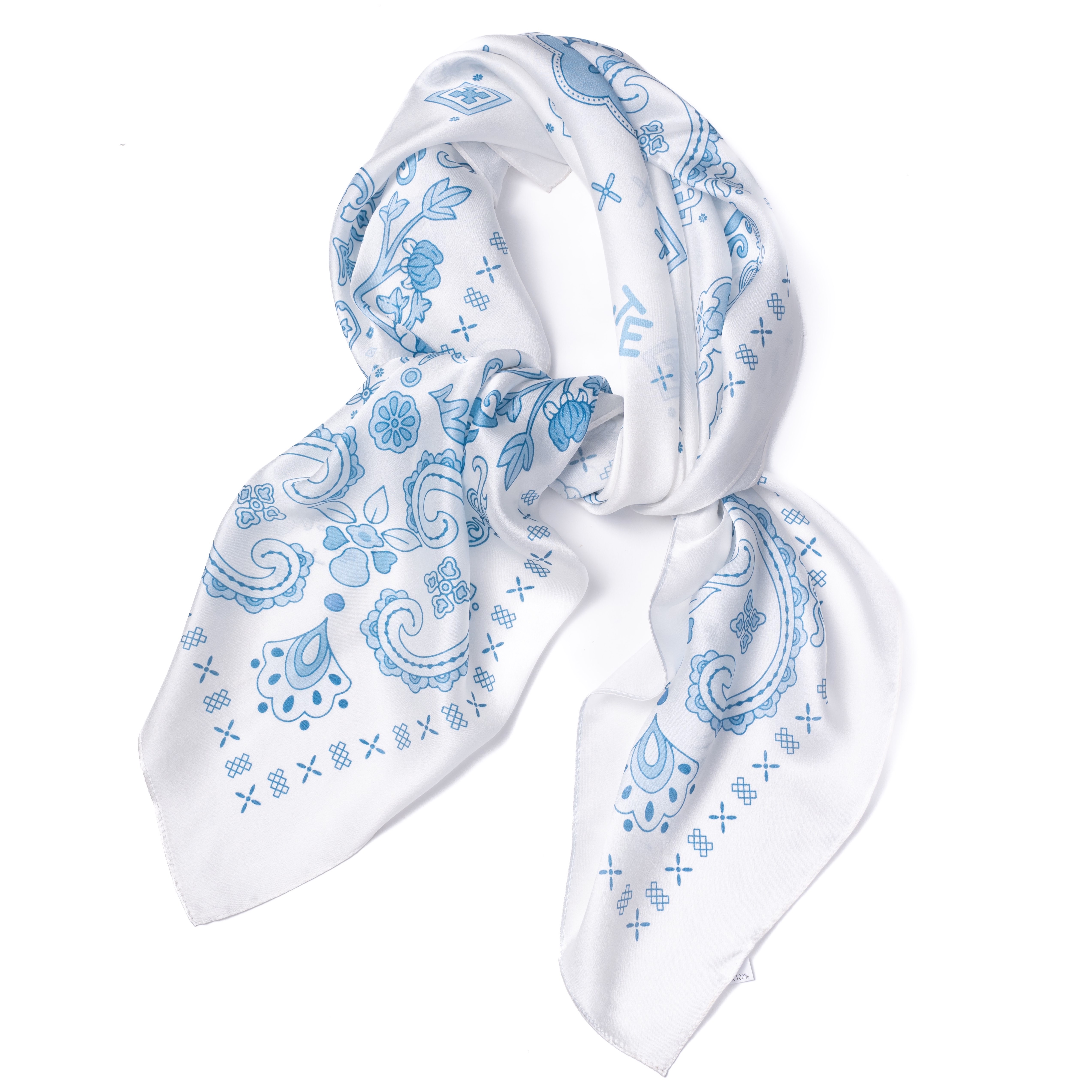 白隙×ROSYDOEDIAN｜藏纹满花方巾丝巾100%天蚕丝亲肤高级感配饰