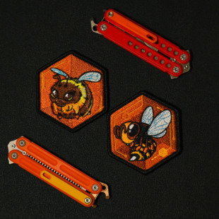 星星精品原创臂章高品万针刺绣魔术贴士气章 BEE 昆虫收集者