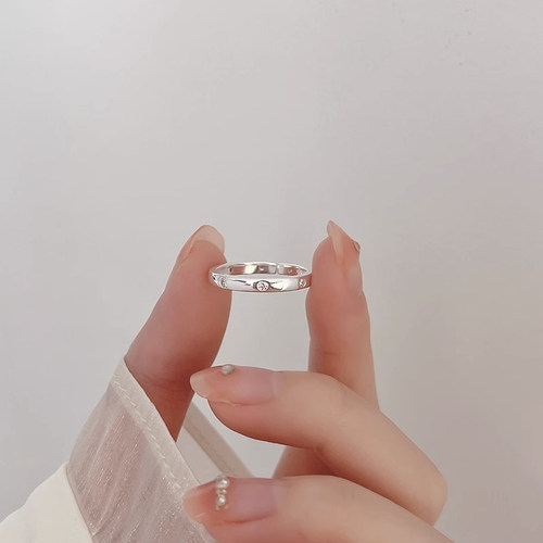 女925银小众设计素圈戒指高级感