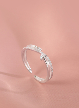 女925银橄榄树枝戒指小众设计