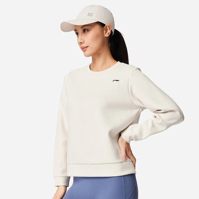 李宁女子圆领保暖套头卫衣