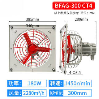 维御防爆轴流风机BFAG-300/400工业排风扇380V220V强力风扇方形BF