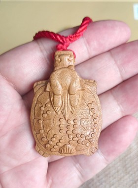 桃木龙龟吊坠项链饰品实