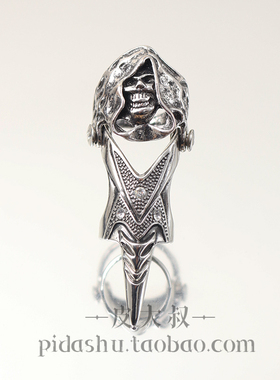 欧美新款骷髅头复古朋克个性指环