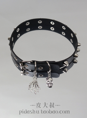暗黑哥特风原宿PU皮质项圈