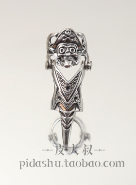 复古朋克风骷髅指环可调节指戒