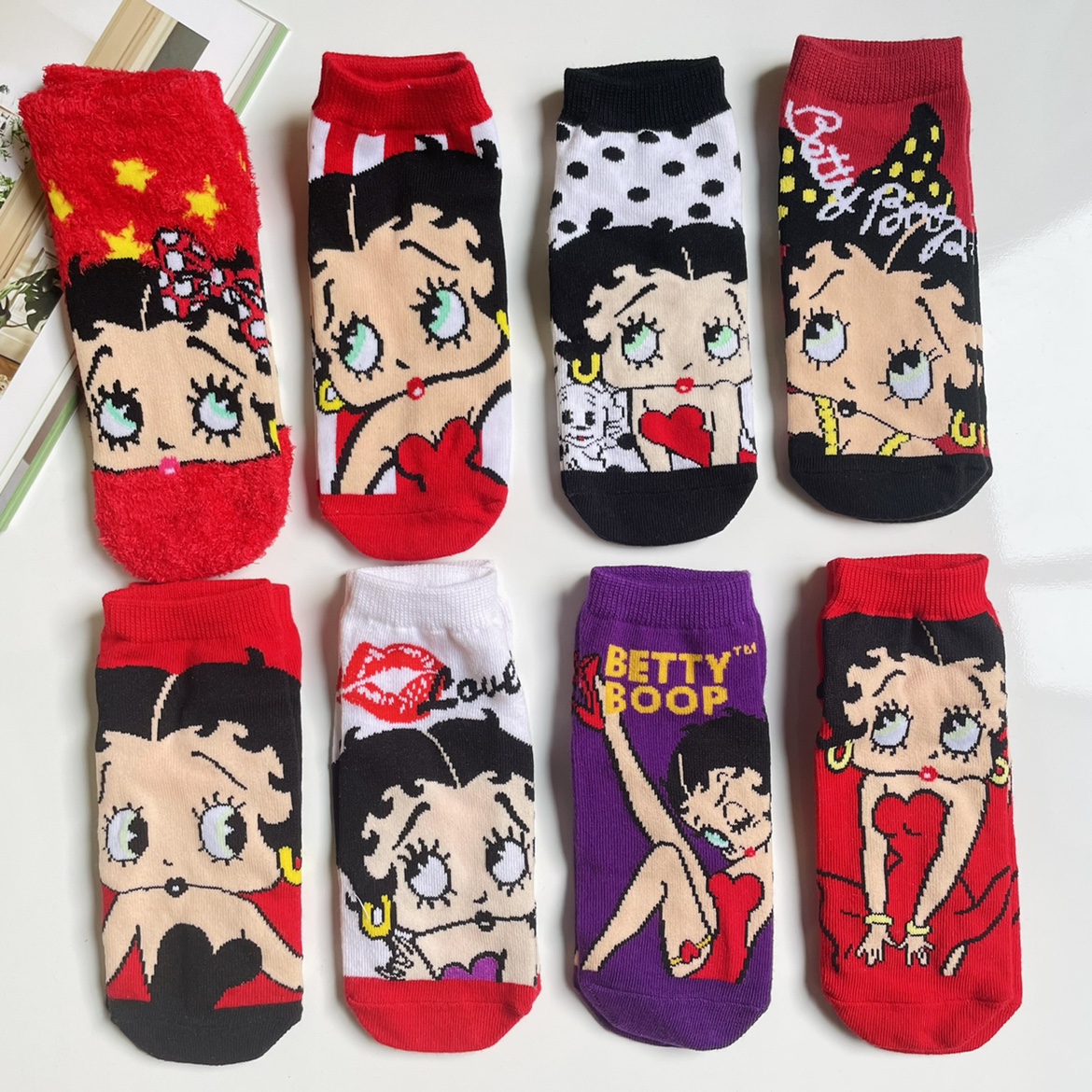 日单 贝蒂小姐 Bettyboop 短袜 棉袜子 女袜卡通周边袜