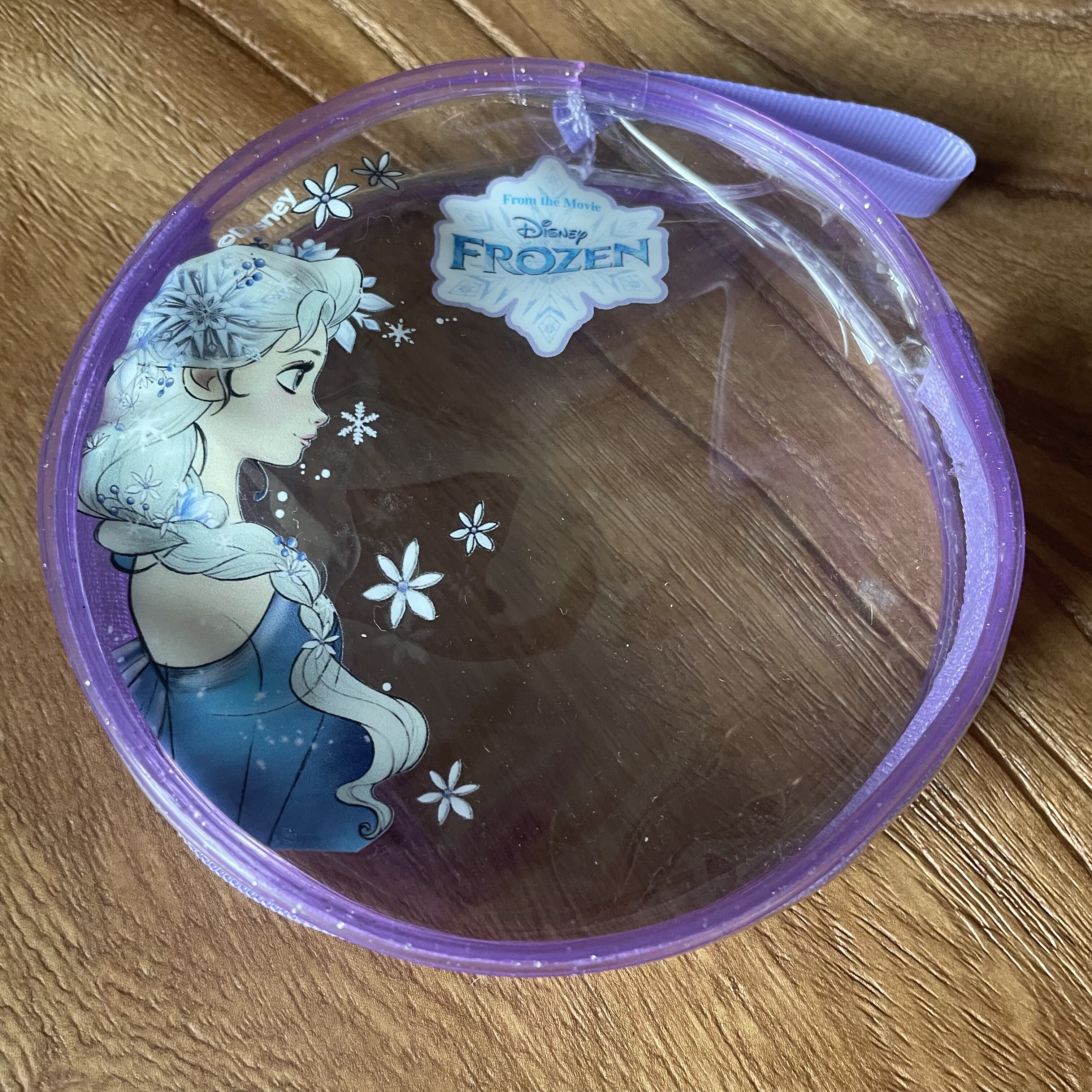 迪士尼公主痛包pvc防尘收纳外出包 薄款透明包包女孩发圈收纳包