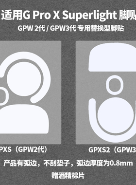适用 GPW/GPXS/GPXS2鼠标脚贴冰版速度红色控制足贴