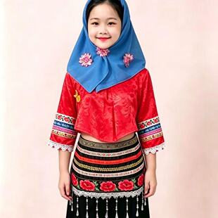 定做惠安女儿童款表演服套装闽南非遗文化传承服饰头巾款惠女