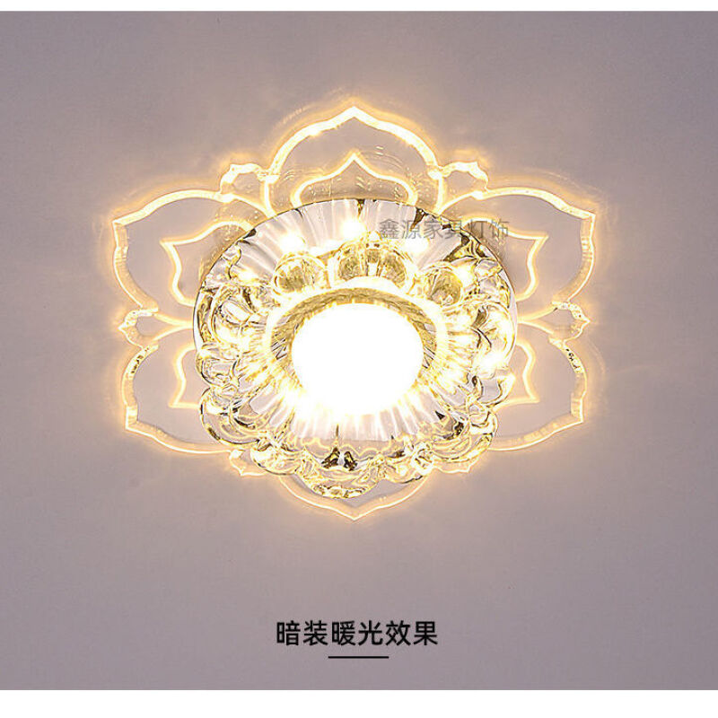 鸿松创意led走廊灯过道灯现代简约水晶玄关灯天花射灯家用入户阳