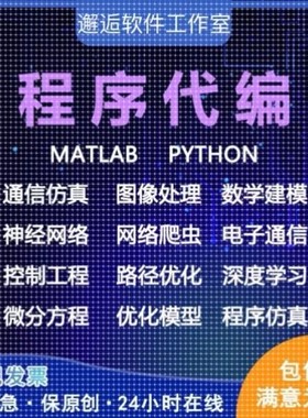Matlab神经网络Python程序代编深度学习图像信号处理算法通信仿真