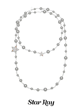 【张真源枪枪同款】Star Ray重塑未来原创灰珍珠轻奢高级双层项链