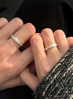 Star RayS999纯银对戒轻奢小众设计情侣戒指开口结婚纪念生日礼物
