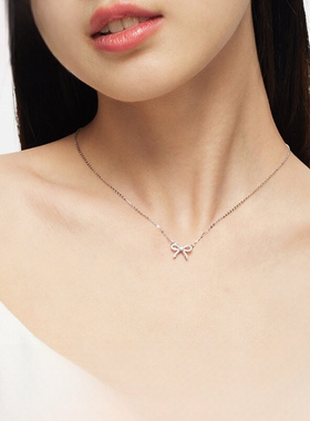 Star Ray 甜心蝴蝶结项链925银轻奢小众设计锁骨链生日礼物送女友