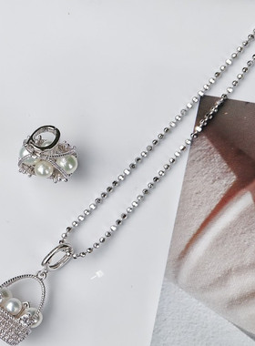 StarRay菜篮子毛衣链纯银天然珍珠项链小众高级感轻奢编织花篮