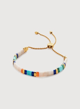 Star Ray小方块彩色宝石手链串珠通勤送女友礼物手串星月彩色条纹