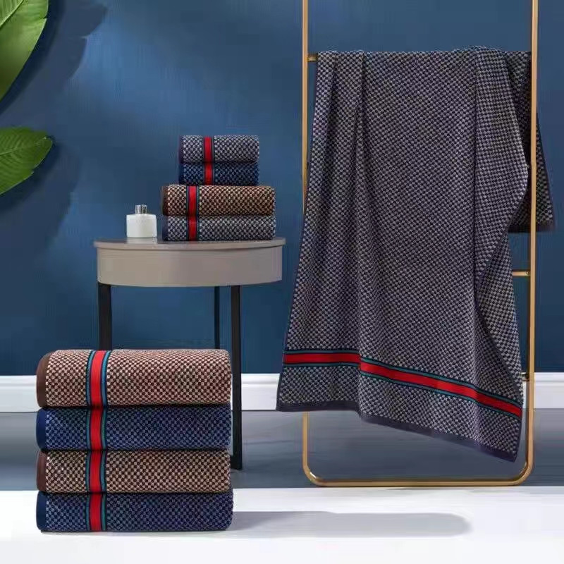 新款孚日洁玉纯棉面巾全棉柔软吸水深色男士时尚洗脸巾面巾JQ3005