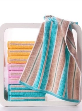 金号纯棉加厚彩色条纹柔软吸水毛巾成人家用洗脸巾包邮GA10852条