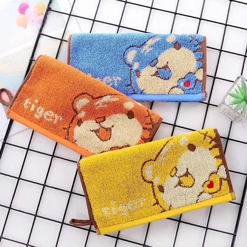 孚日洁玉纯棉儿童小老虎卡通洗脸小毛巾2056吸水柔软带挂绳洗脸巾,居家布艺,毛巾/面巾,淘宝优惠券,粉丝福利购,淘宝优惠卷