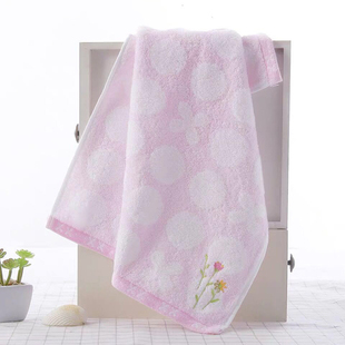 金号正品纯棉小毛巾 无捻绣花童巾  柔软吸水纯棉小面巾T1124WH